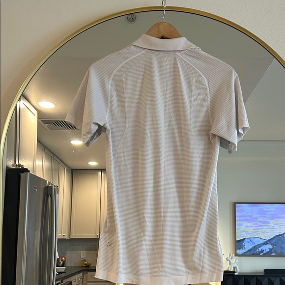 lululemon athletica Men's Light Beige Striped Polo - Picture 3 of 3